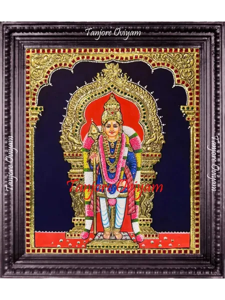 Tanjore Painting Murugan With Gold Decoration